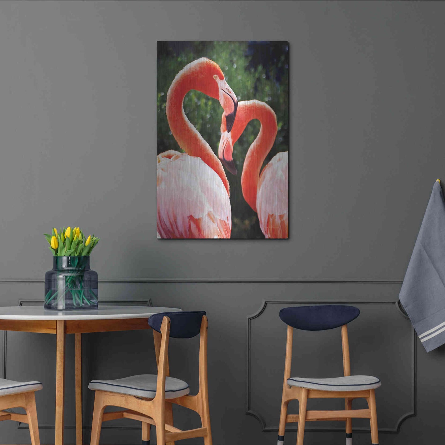 Luxe Metal Art 'Flamingo II' by Debra Van Swearingen, Metal Wall Art,24x36