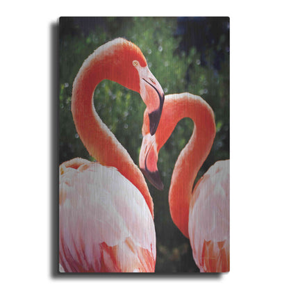 Luxe Metal Art 'Flamingo II' by Debra Van Swearingen, Metal Wall Art