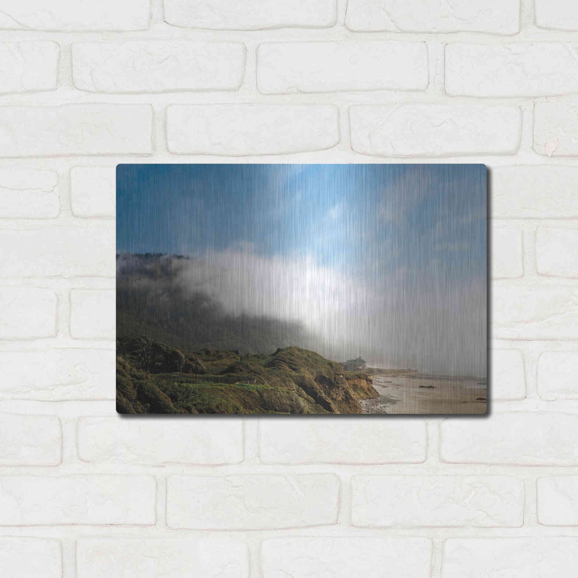 Luxe Metal Art 'Coastal Fog' by Debra Van Swearingen, Metal Wall Art,16x12