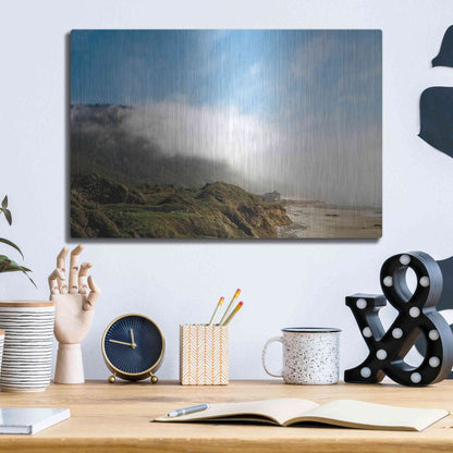 Luxe Metal Art 'Coastal Fog' by Debra Van Swearingen, Metal Wall Art,16x12