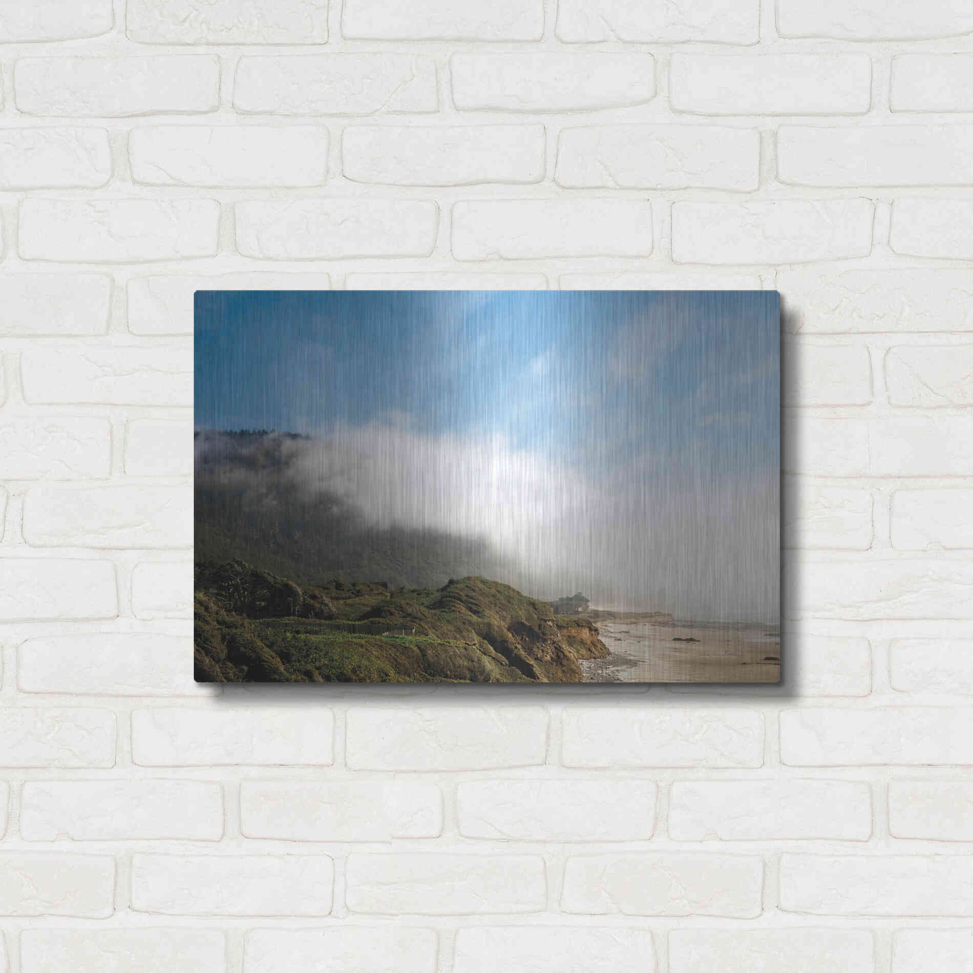 Luxe Metal Art 'Coastal Fog' by Debra Van Swearingen, Metal Wall Art,24x16