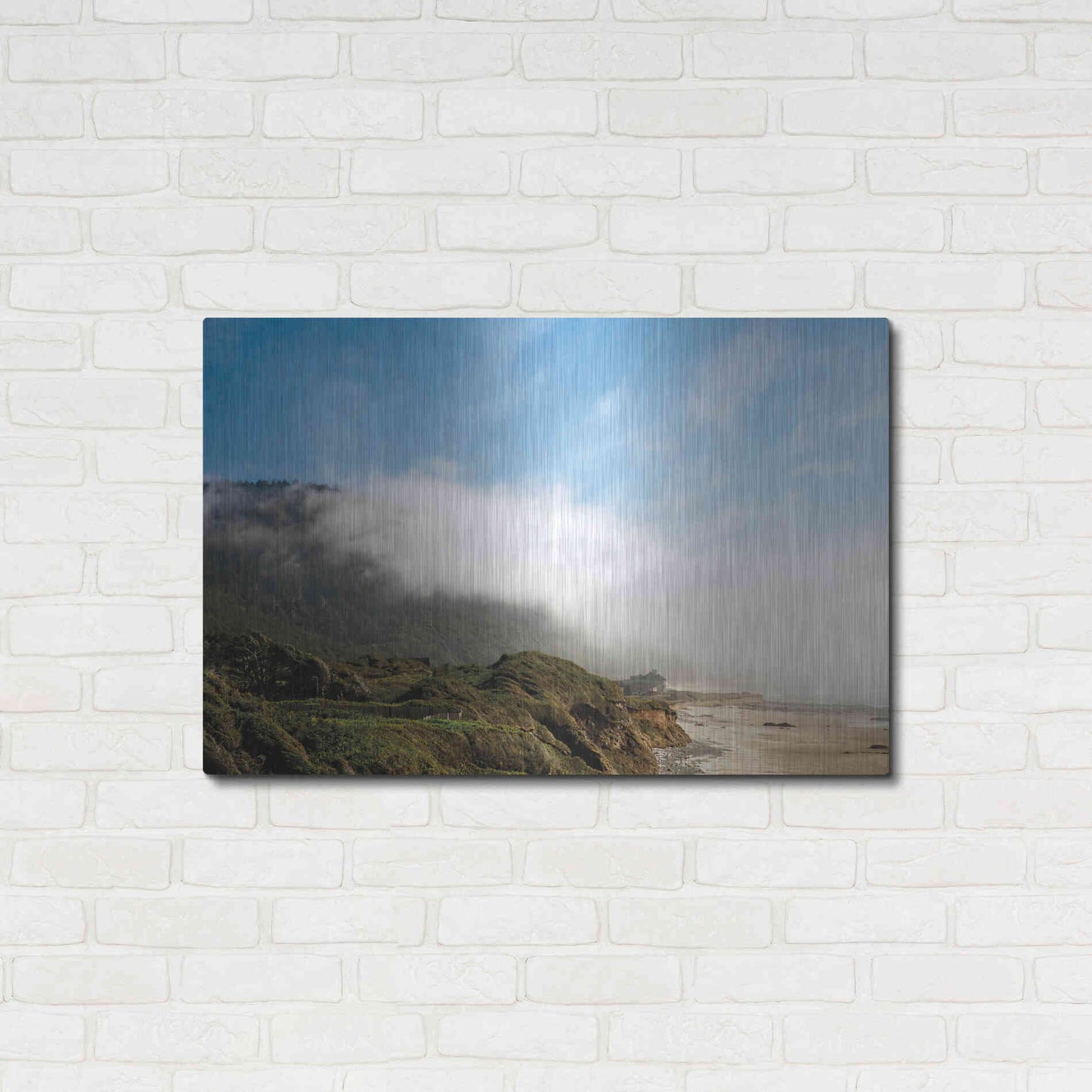 Luxe Metal Art 'Coastal Fog' by Debra Van Swearingen, Metal Wall Art,36x24