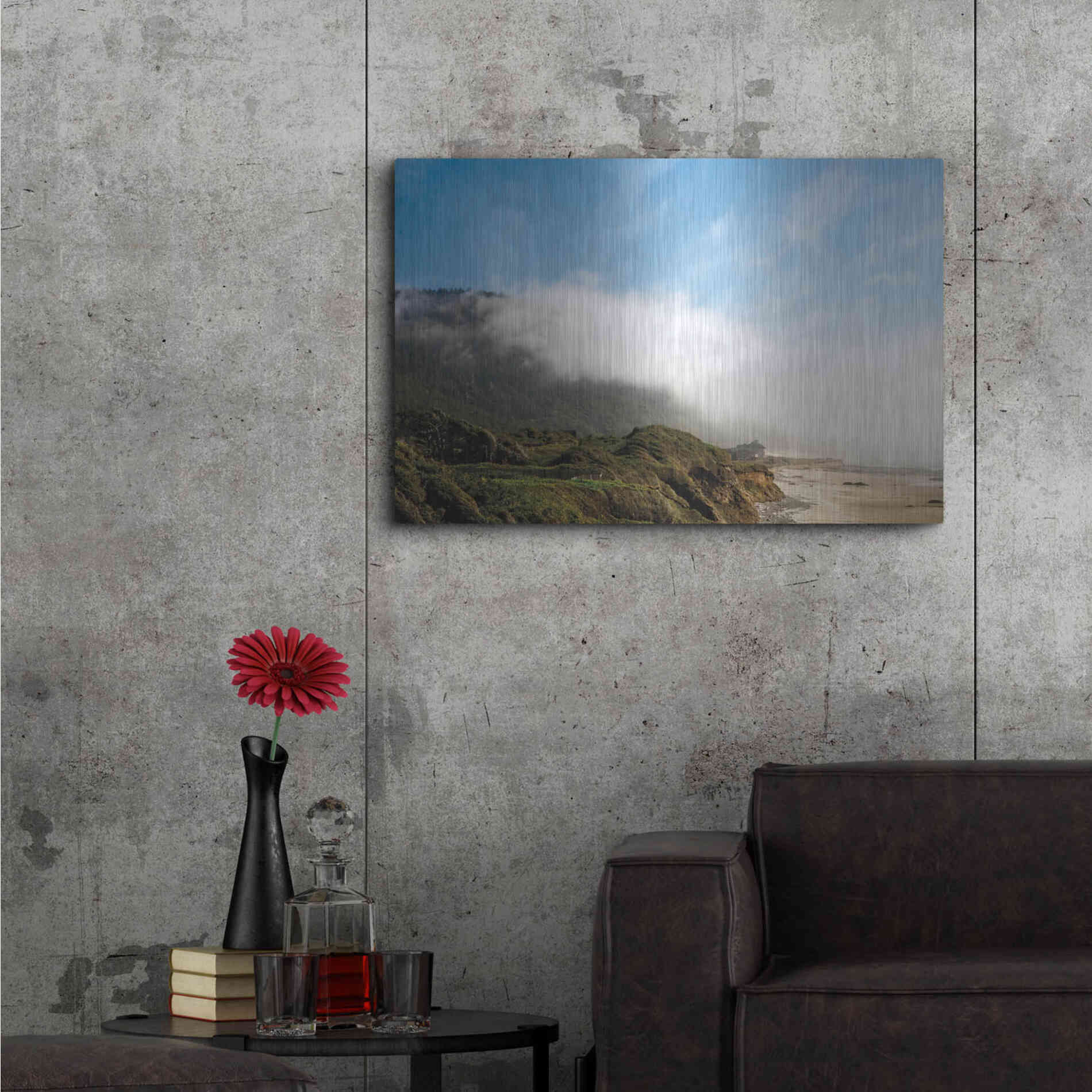 Luxe Metal Art 'Coastal Fog' by Debra Van Swearingen, Metal Wall Art,36x24