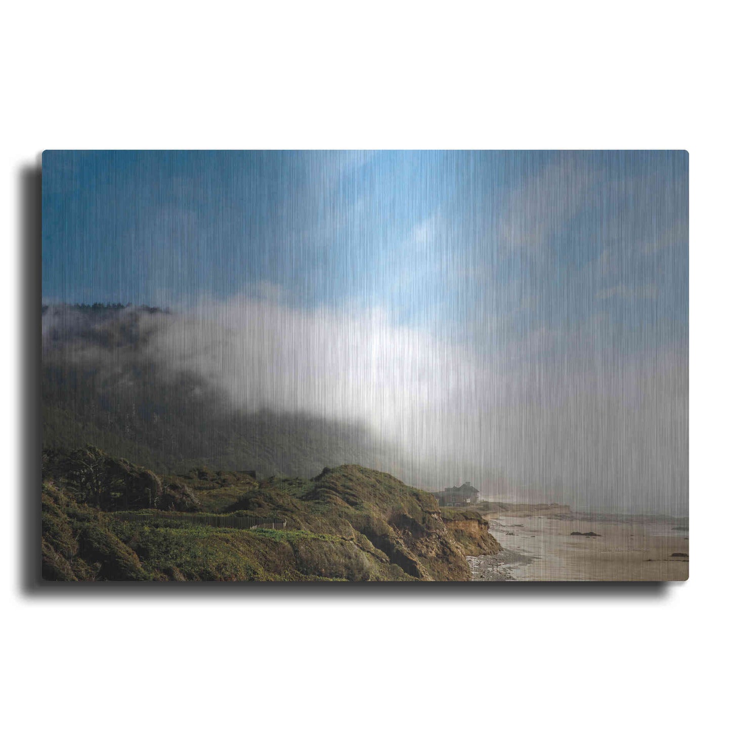 Luxe Metal Art 'Coastal Fog' by Debra Van Swearingen, Metal Wall Art