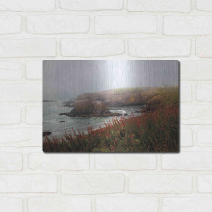 Luxe Metal Art 'Lighthouse Fog' by Debra Van Swearingen, Metal Wall Art,16x12