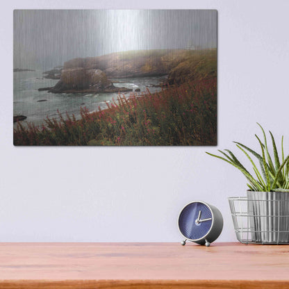 Luxe Metal Art 'Lighthouse Fog' by Debra Van Swearingen, Metal Wall Art,16x12