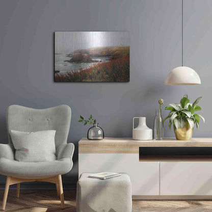 Luxe Metal Art 'Lighthouse Fog' by Debra Van Swearingen, Metal Wall Art,24x16