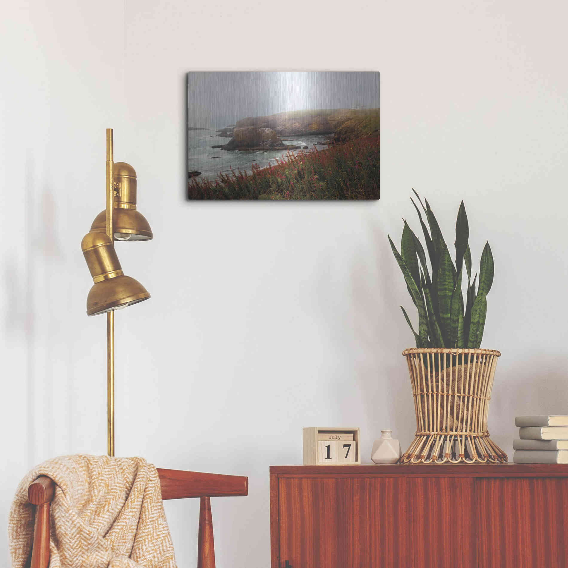 Luxe Metal Art 'Lighthouse Fog' by Debra Van Swearingen, Metal Wall Art,24x16