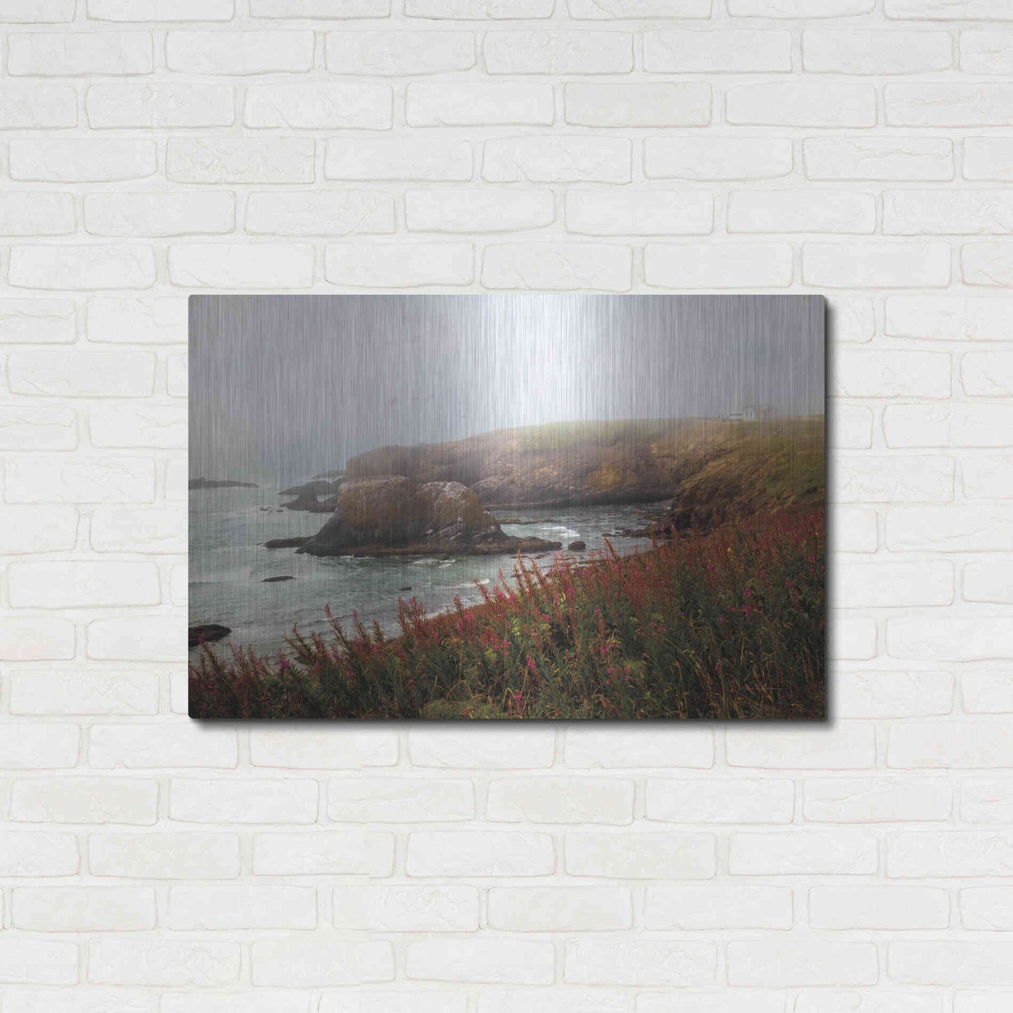 Luxe Metal Art 'Lighthouse Fog' by Debra Van Swearingen, Metal Wall Art,36x24