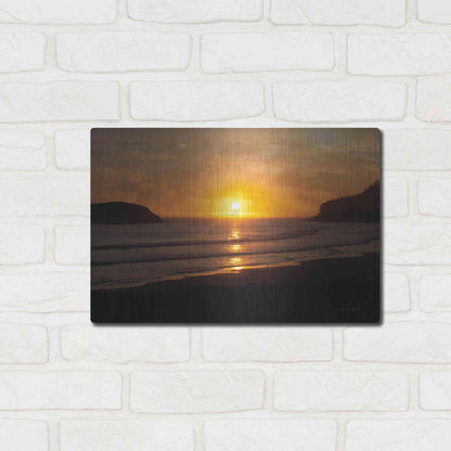 Luxe Metal Art 'Ocean Sunset' by Debra Van Swearingen, Metal Wall Art,16x12