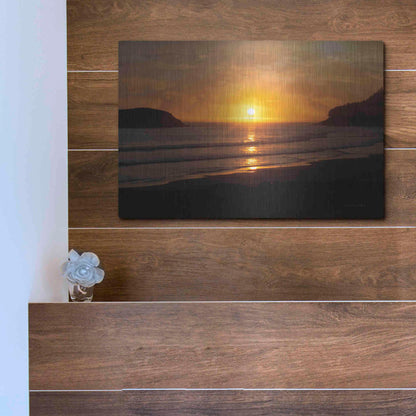 Luxe Metal Art 'Ocean Sunset' by Debra Van Swearingen, Metal Wall Art,16x12