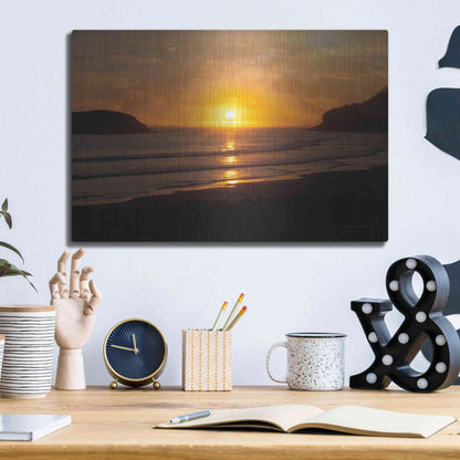 Luxe Metal Art 'Ocean Sunset' by Debra Van Swearingen, Metal Wall Art,16x12