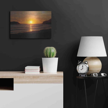 Luxe Metal Art 'Ocean Sunset' by Debra Van Swearingen, Metal Wall Art,24x16