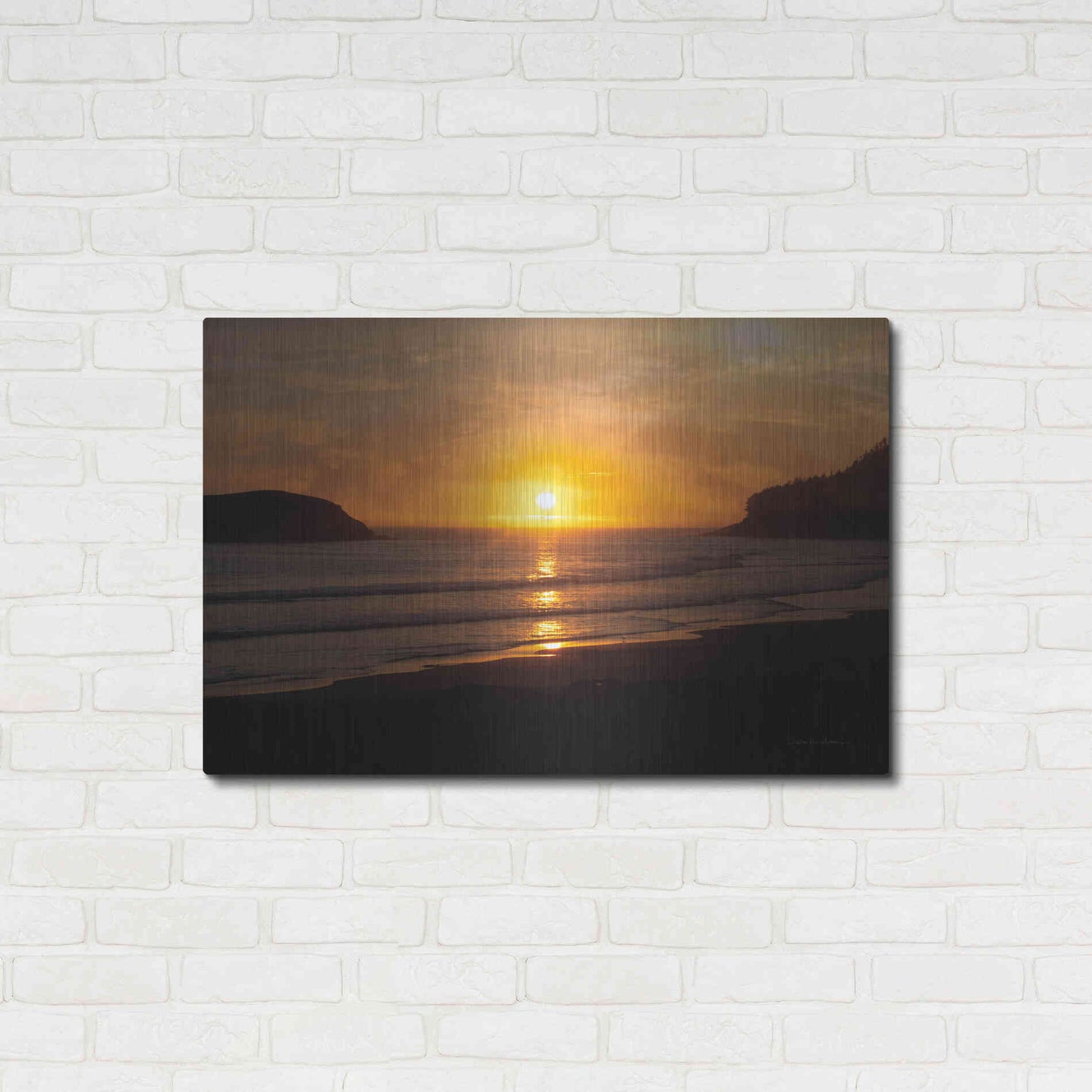 Luxe Metal Art 'Ocean Sunset' by Debra Van Swearingen, Metal Wall Art,36x24