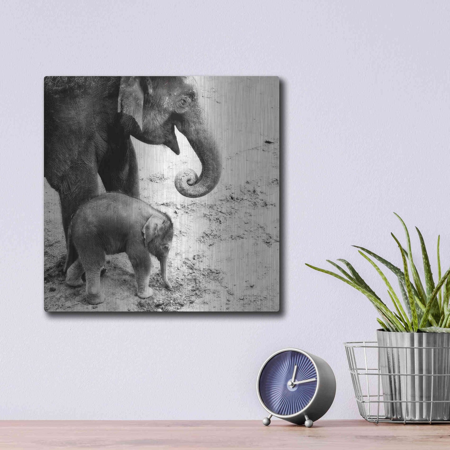 Luxe Metal Art 'Mother and Daughter' by Debra Van Swearingen, Metal Wall Art,12x12
