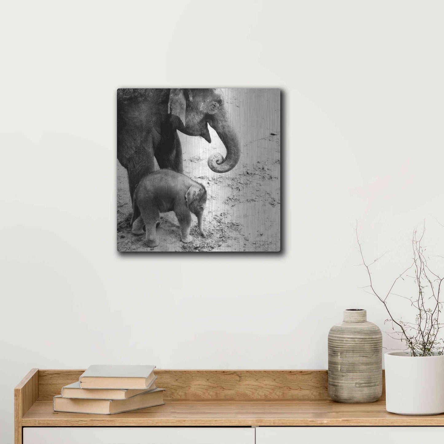 Luxe Metal Art 'Mother and Daughter' by Debra Van Swearingen, Metal Wall Art,12x12