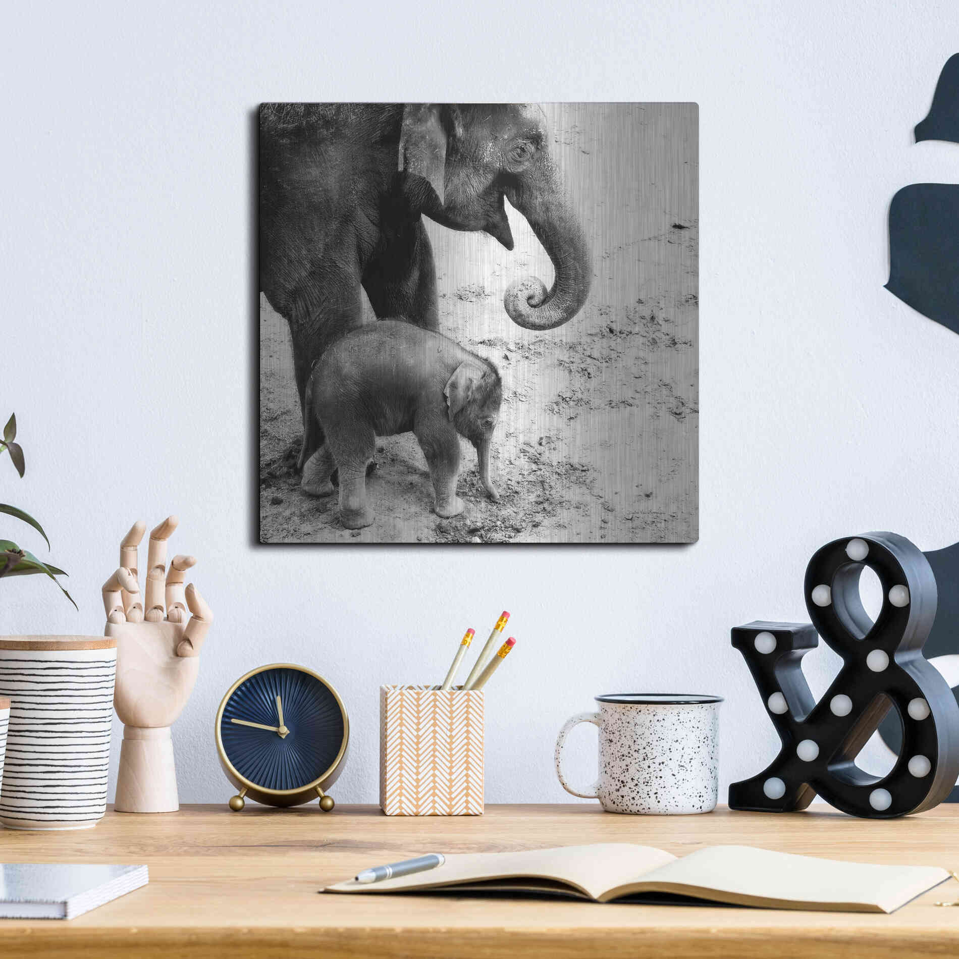 Luxe Metal Art 'Mother and Daughter' by Debra Van Swearingen, Metal Wall Art,12x12