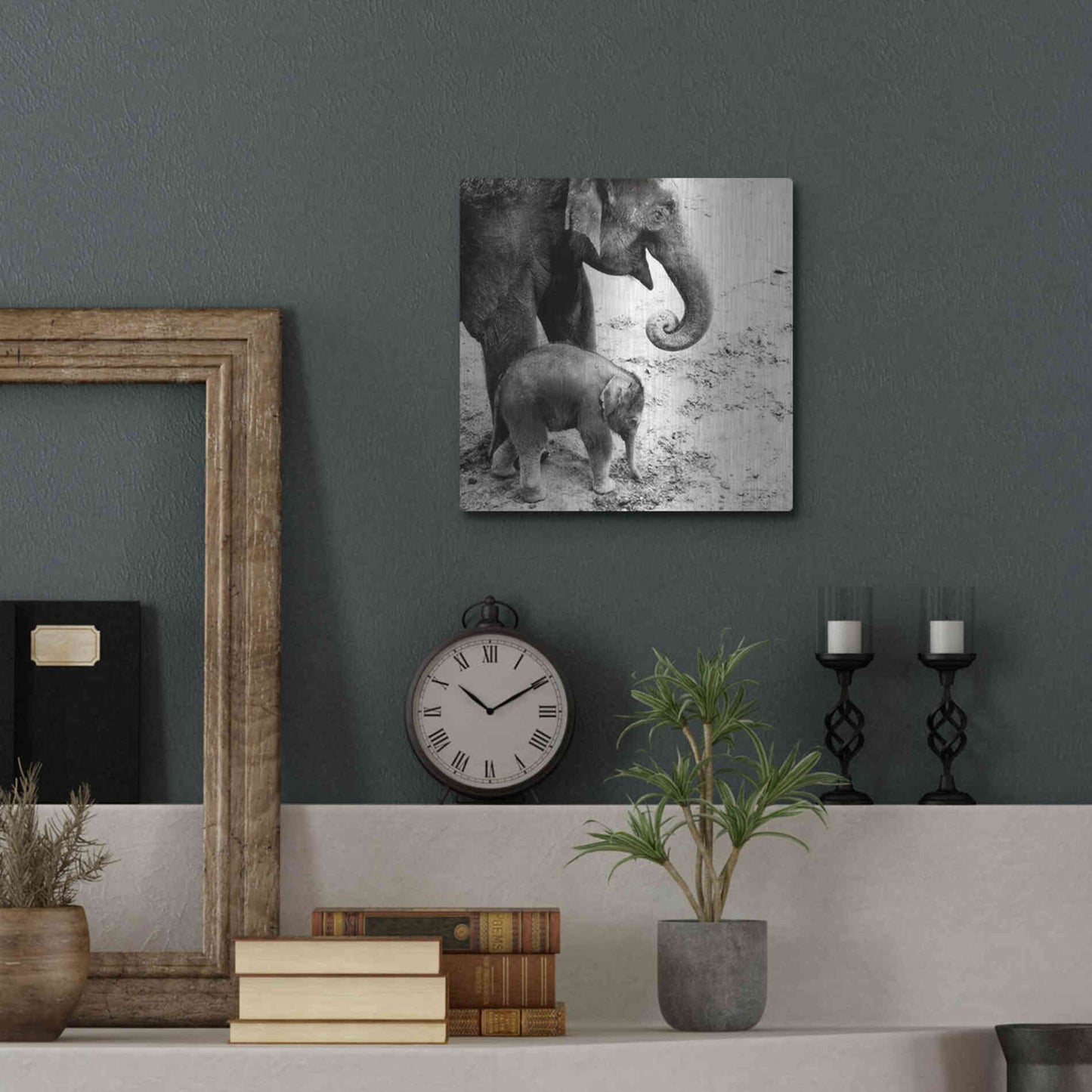 Luxe Metal Art 'Mother and Daughter' by Debra Van Swearingen, Metal Wall Art,12x12