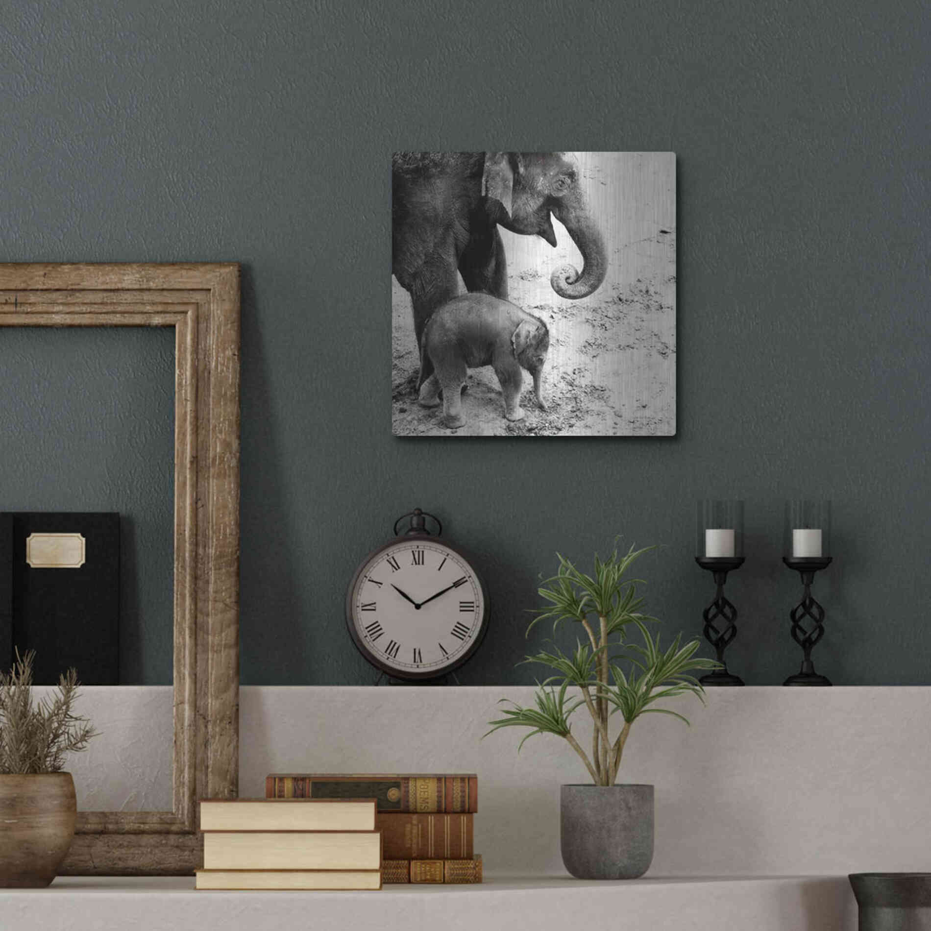 Luxe Metal Art 'Mother and Daughter' by Debra Van Swearingen, Metal Wall Art,12x12