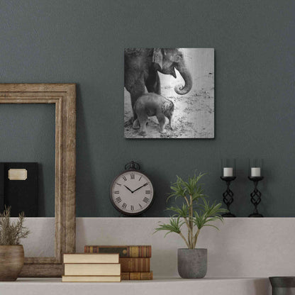 Luxe Metal Art 'Mother and Daughter' by Debra Van Swearingen, Metal Wall Art,12x12