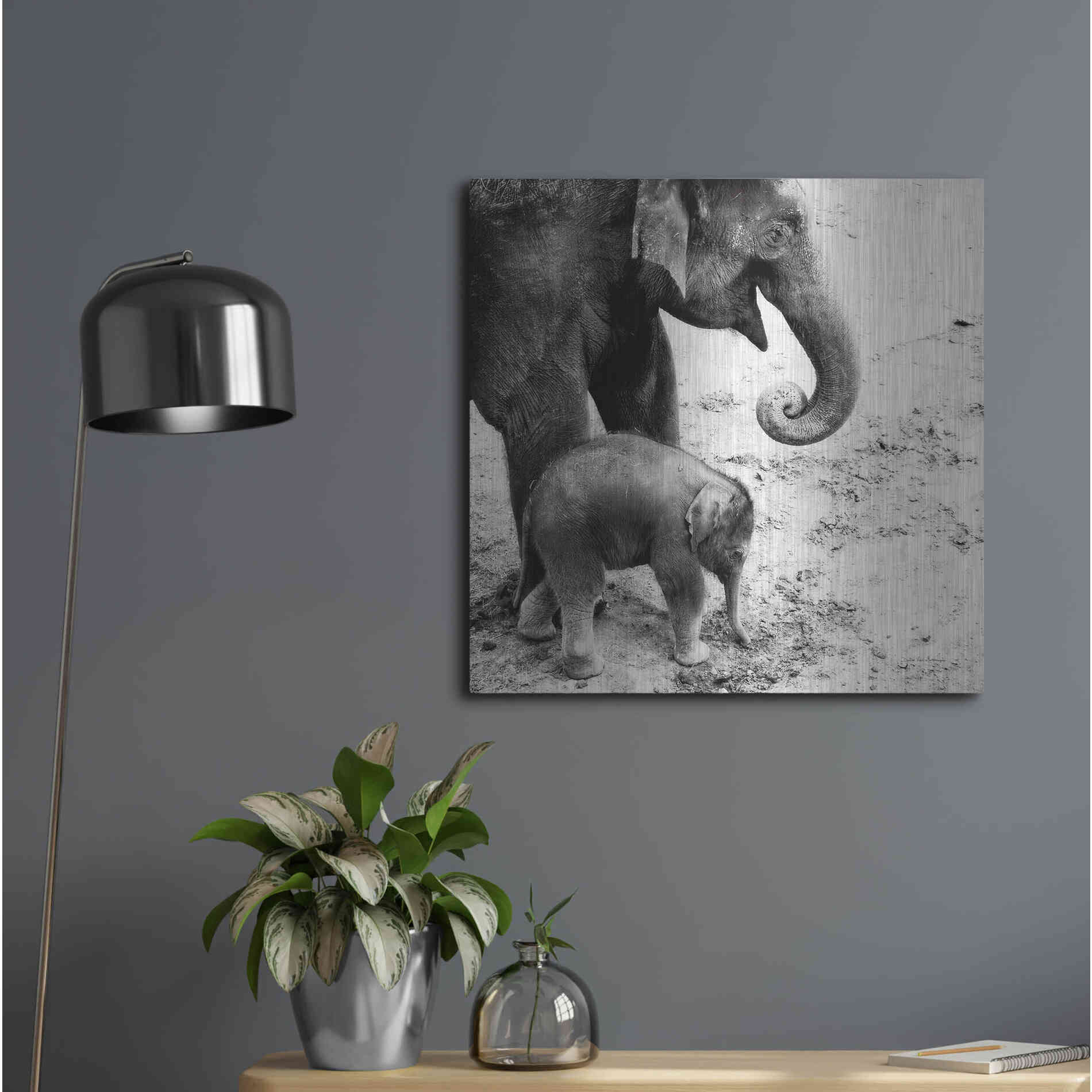 Luxe Metal Art 'Mother and Daughter' by Debra Van Swearingen, Metal Wall Art,24x24