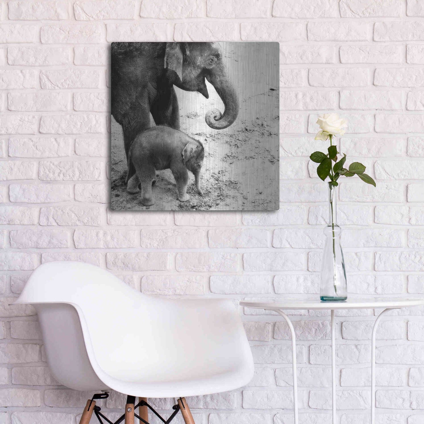 Luxe Metal Art 'Mother and Daughter' by Debra Van Swearingen, Metal Wall Art,24x24