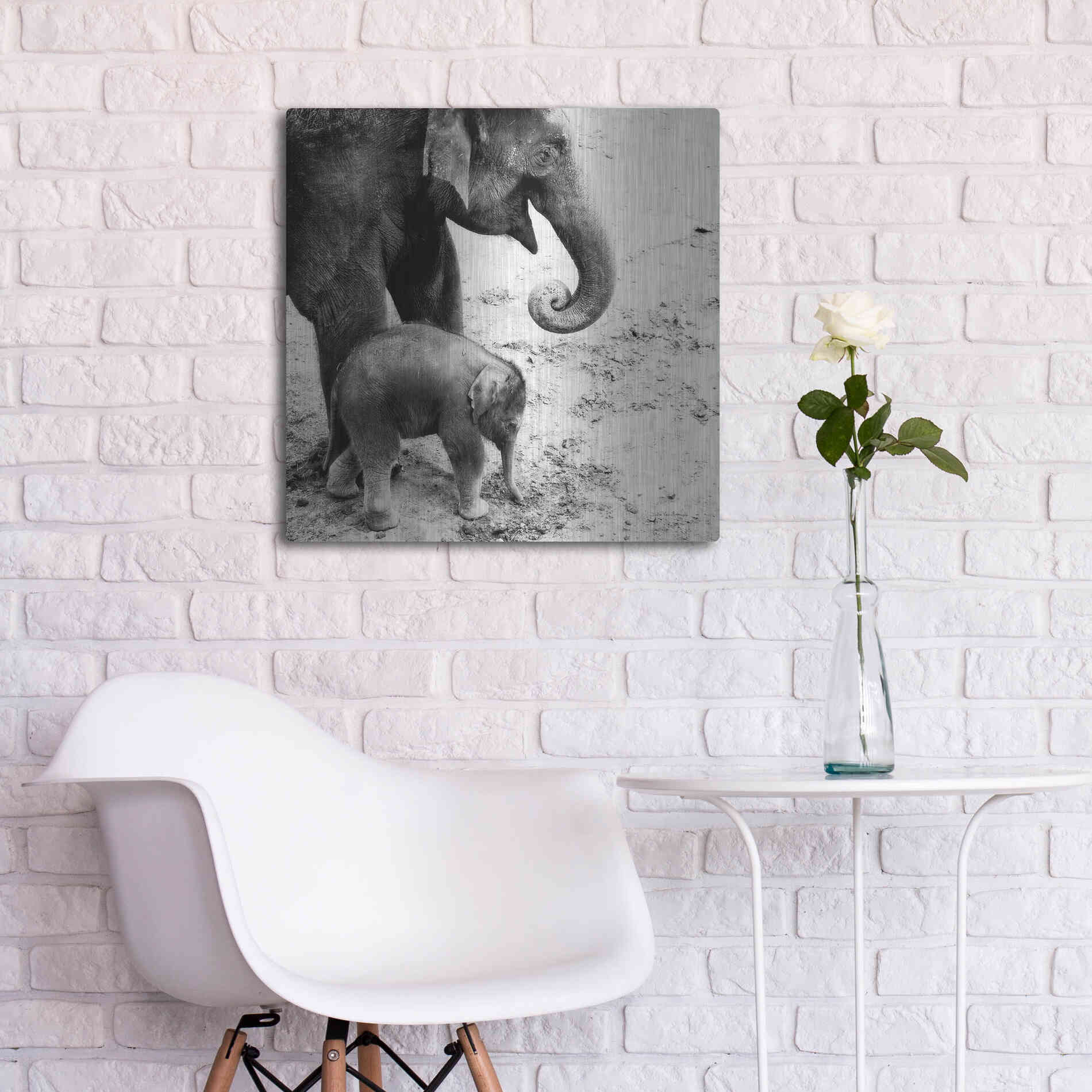Luxe Metal Art 'Mother and Daughter' by Debra Van Swearingen, Metal Wall Art,24x24