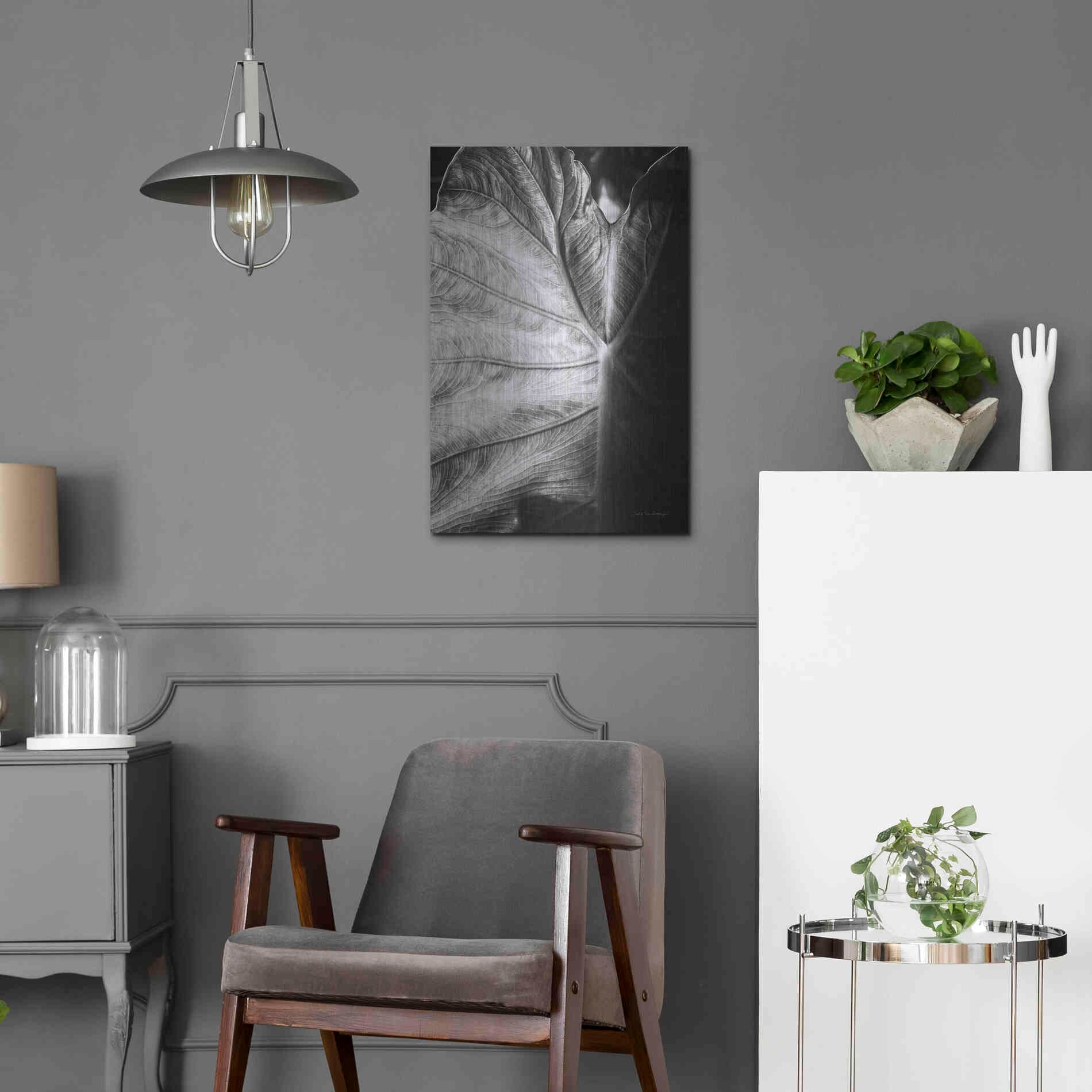 Luxe Metal Art 'Elephant Ear I' by Debra Van Swearingen, Metal Wall Art,16x24