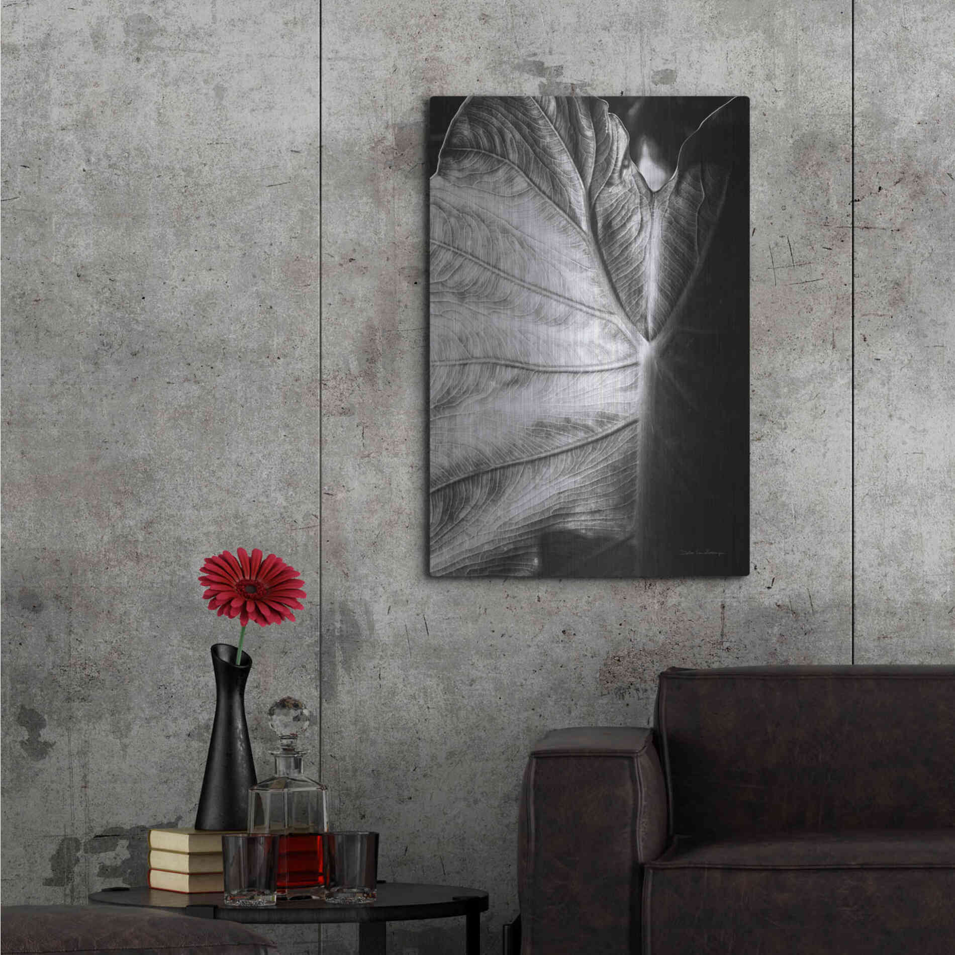 Luxe Metal Art 'Elephant Ear I' by Debra Van Swearingen, Metal Wall Art,24x36