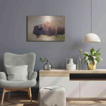 Luxe Metal Art 'Buffalo II' by Debra Van Swearingen, Metal Wall Art,24x16