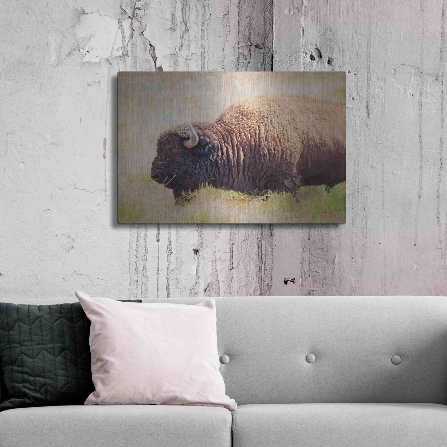Luxe Metal Art 'Buffalo II' by Debra Van Swearingen, Metal Wall Art,36x24