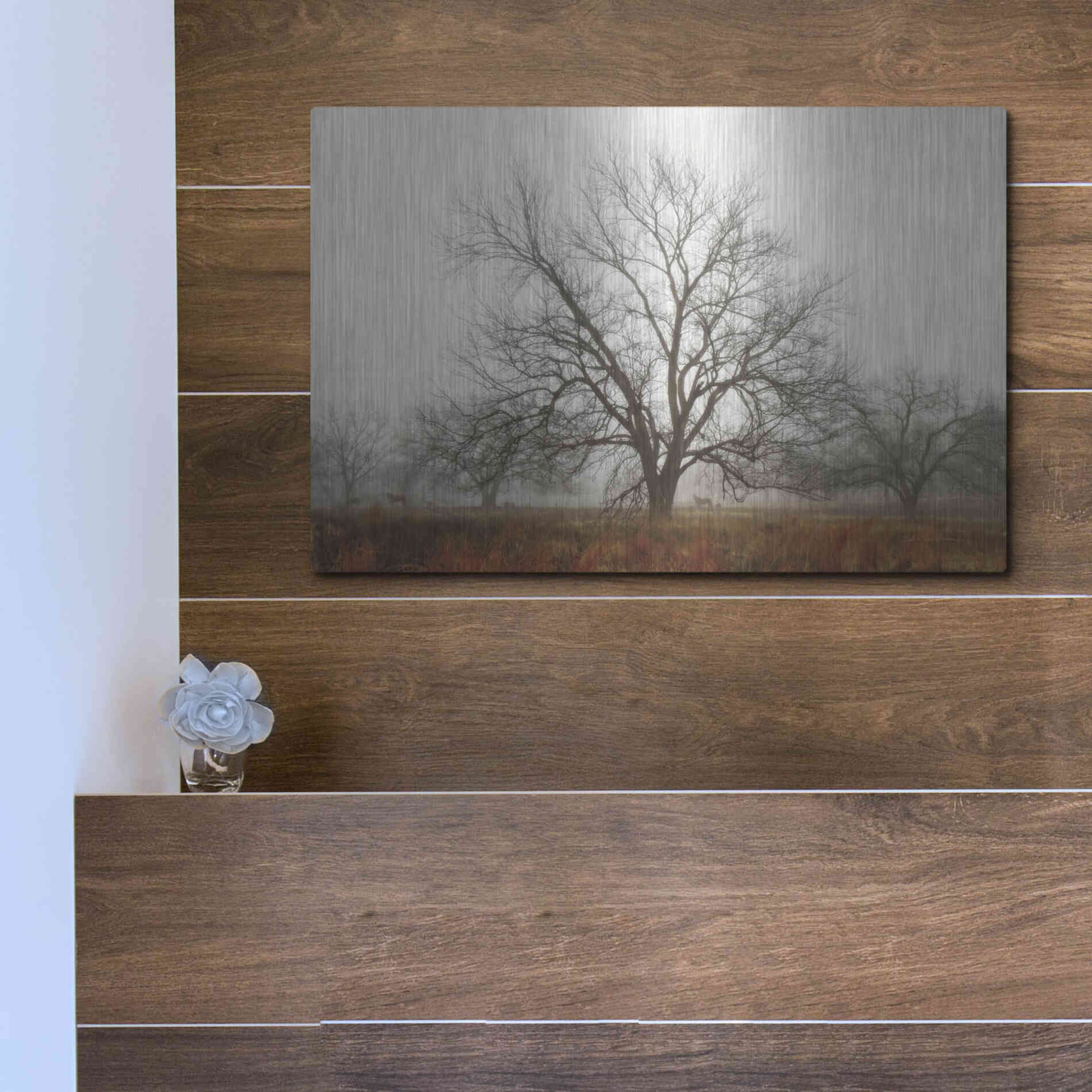 Luxe Metal Art 'Morning Calm I' by Debra Van Swearingen, Metal Wall Art,16x12