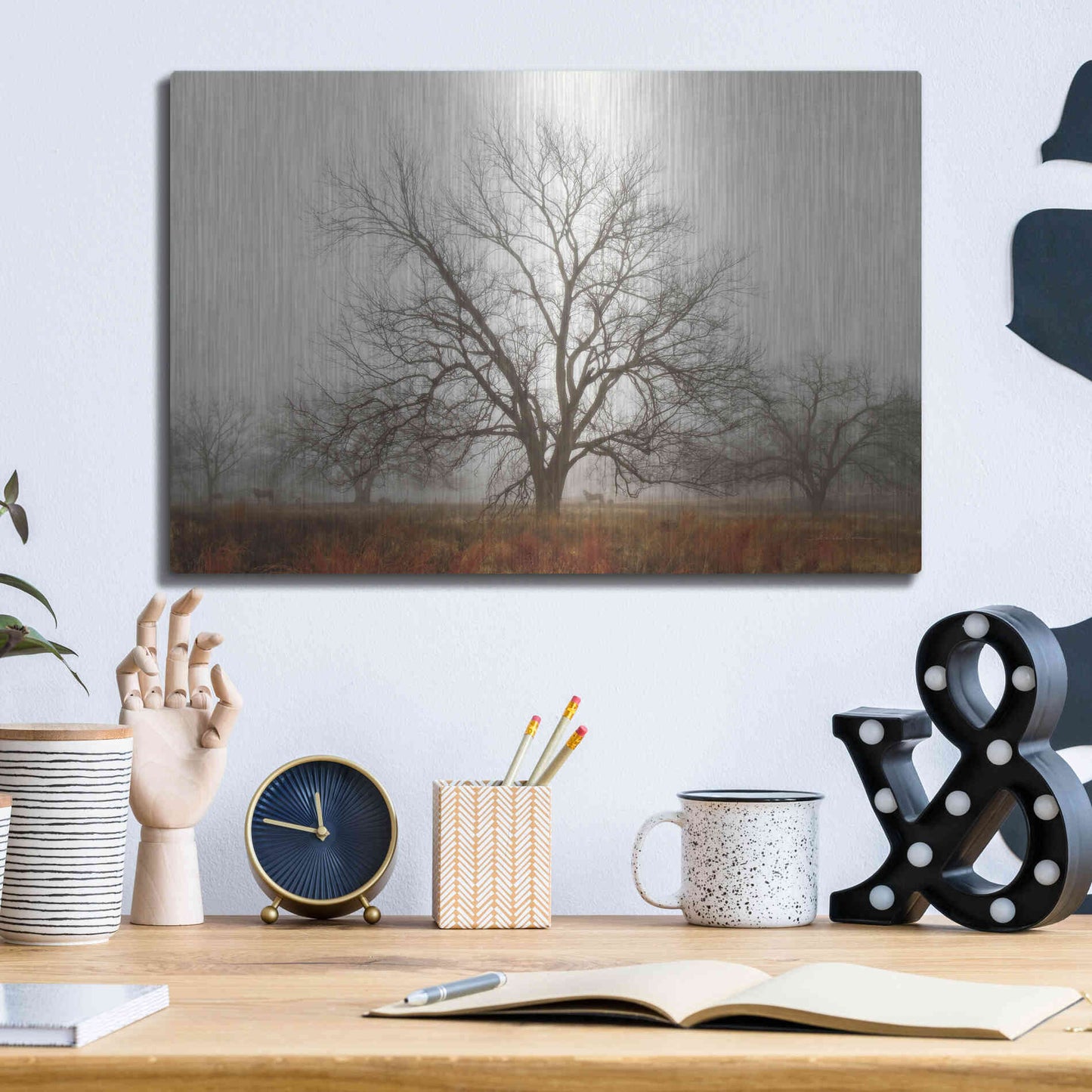 Luxe Metal Art 'Morning Calm I' by Debra Van Swearingen, Metal Wall Art,16x12