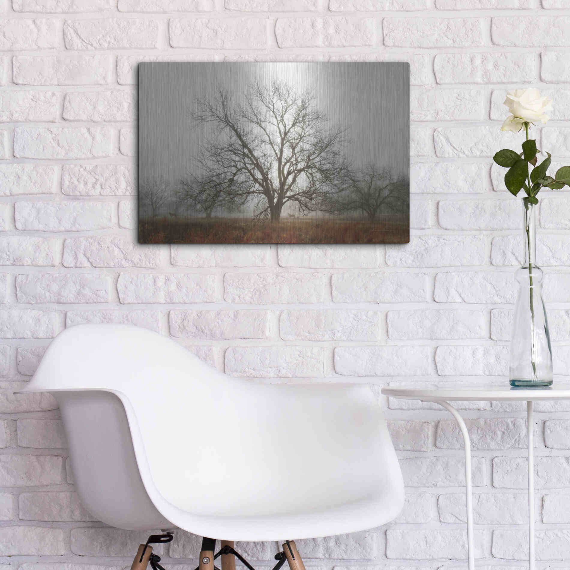 Luxe Metal Art 'Morning Calm I' by Debra Van Swearingen, Metal Wall Art,24x16