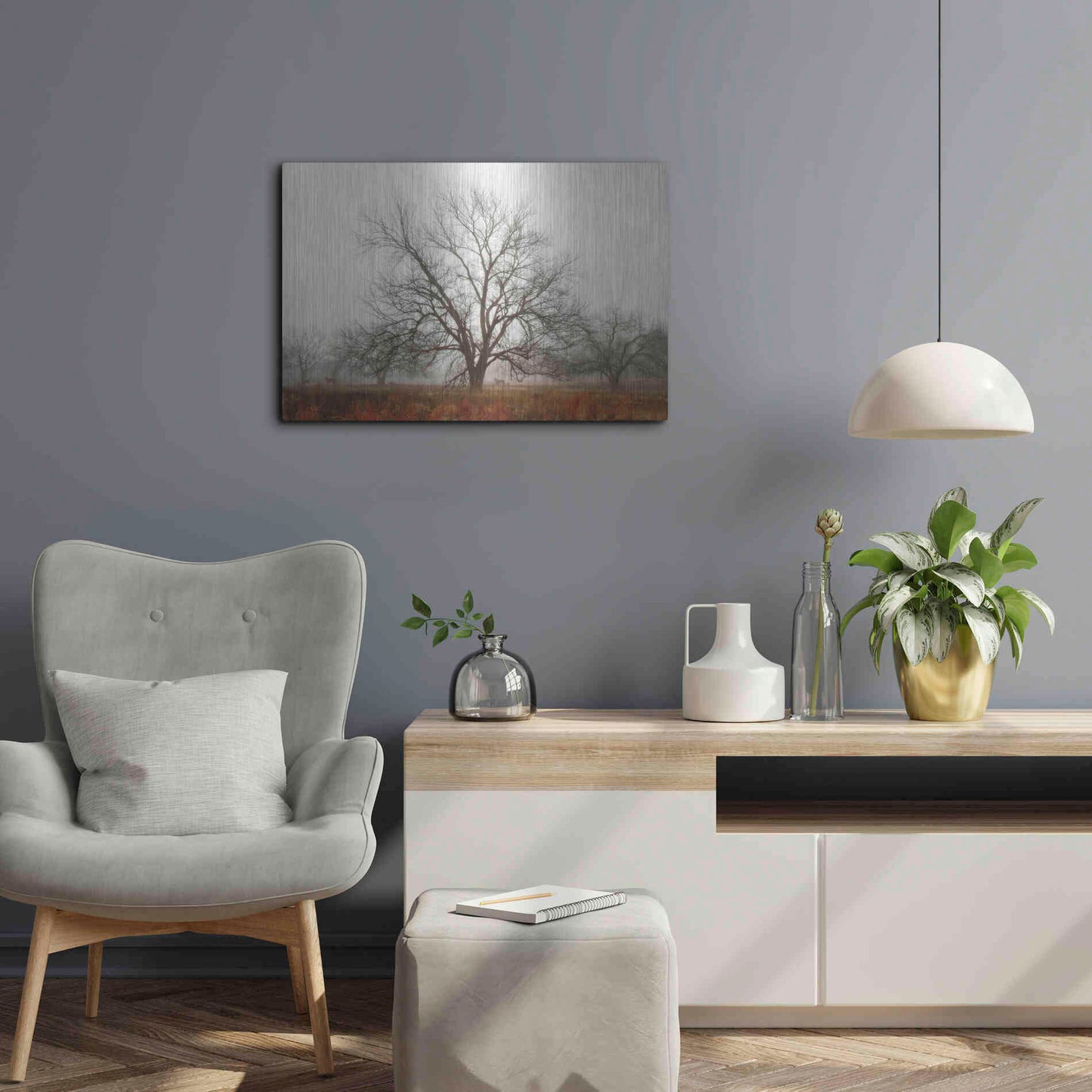 Luxe Metal Art 'Morning Calm I' by Debra Van Swearingen, Metal Wall Art,24x16