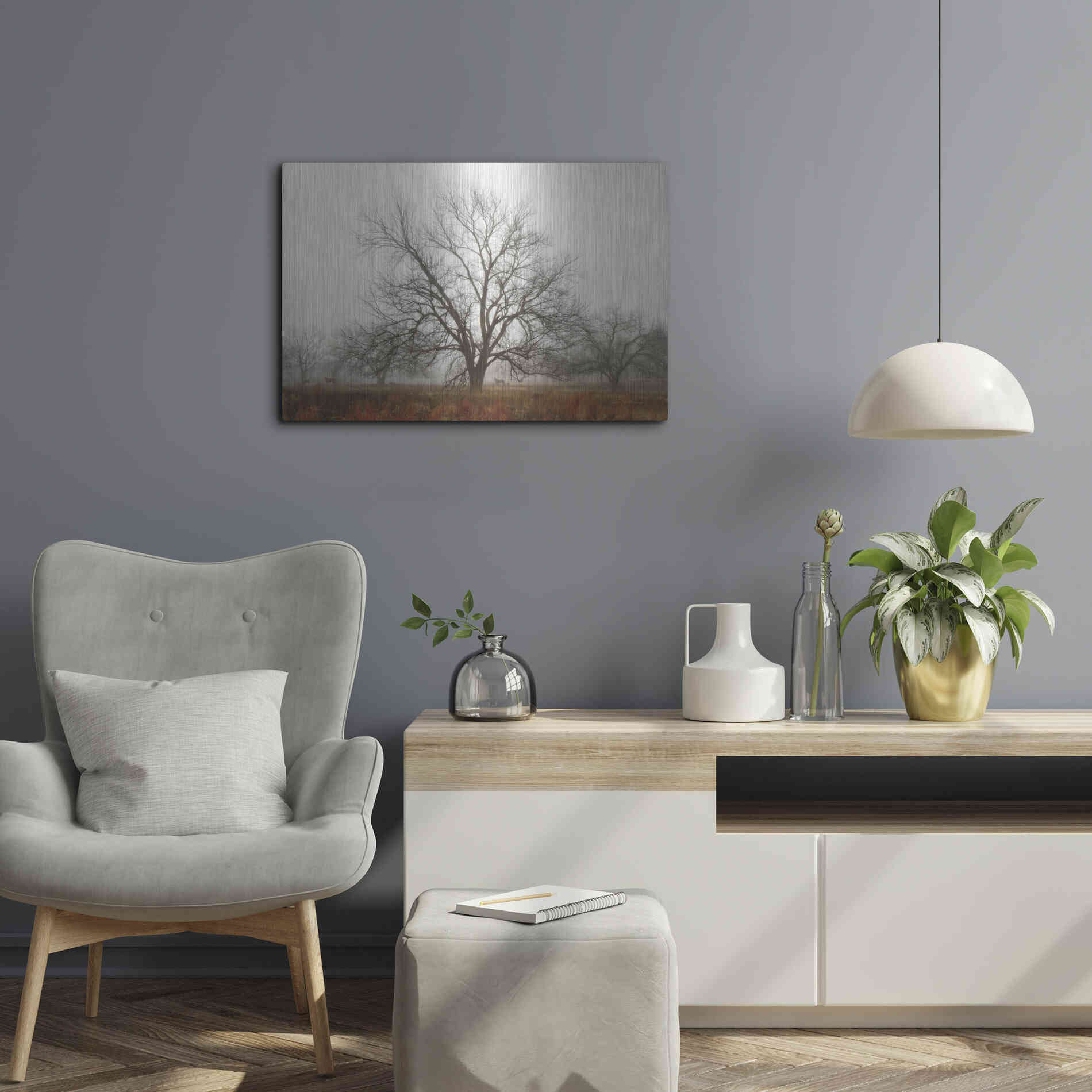 Luxe Metal Art 'Morning Calm I' by Debra Van Swearingen, Metal Wall Art,24x16