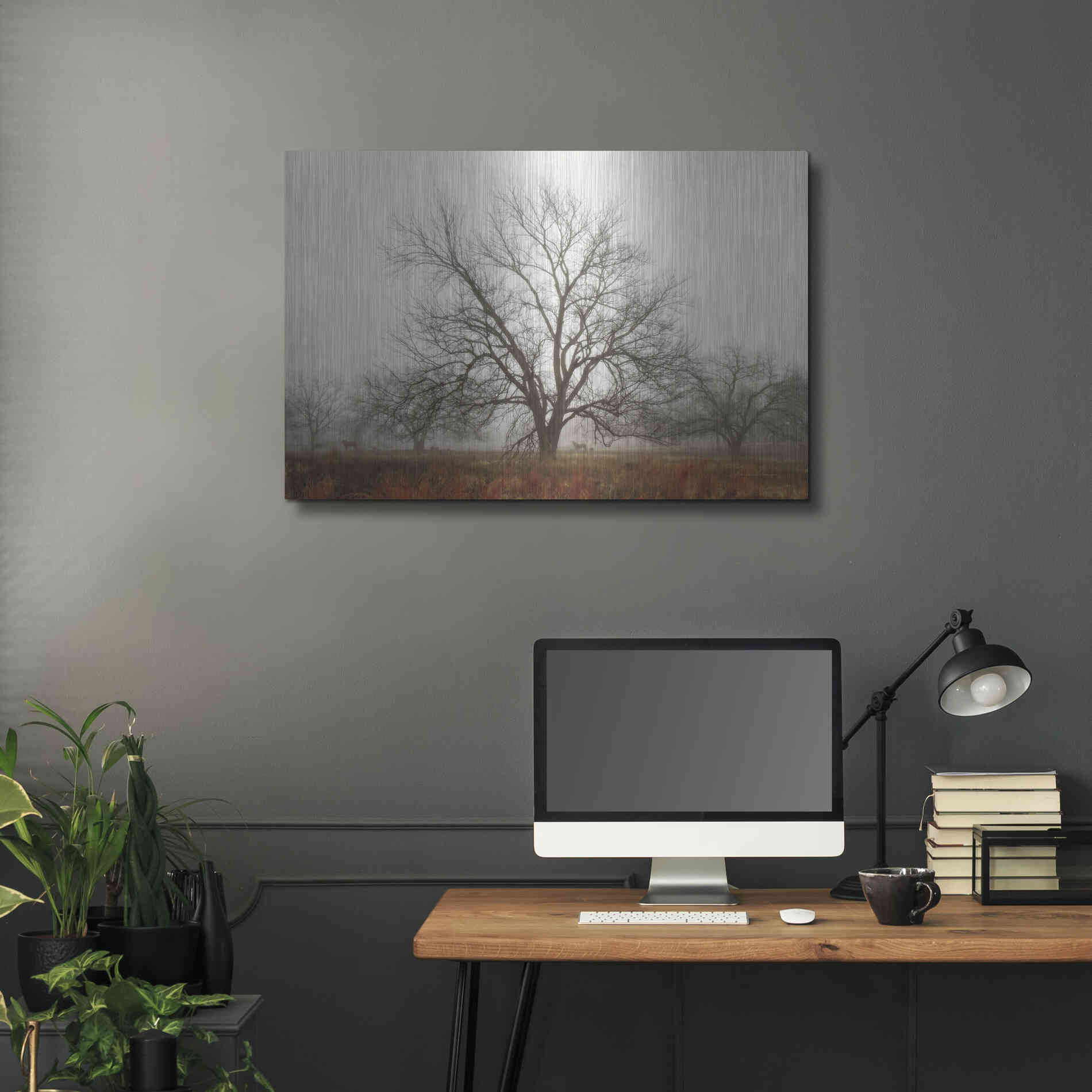 Luxe Metal Art 'Morning Calm I' by Debra Van Swearingen, Metal Wall Art,36x24