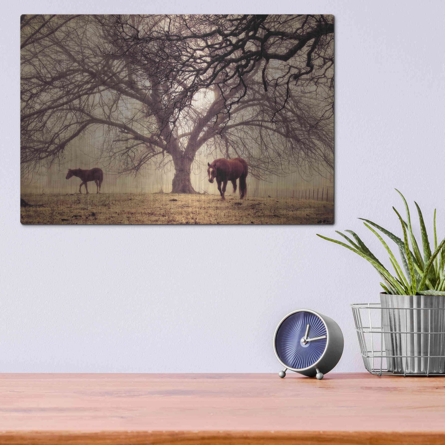 Luxe Metal Art 'Morning Calm II' by Debra Van Swearingen, Metal Wall Art,16x12