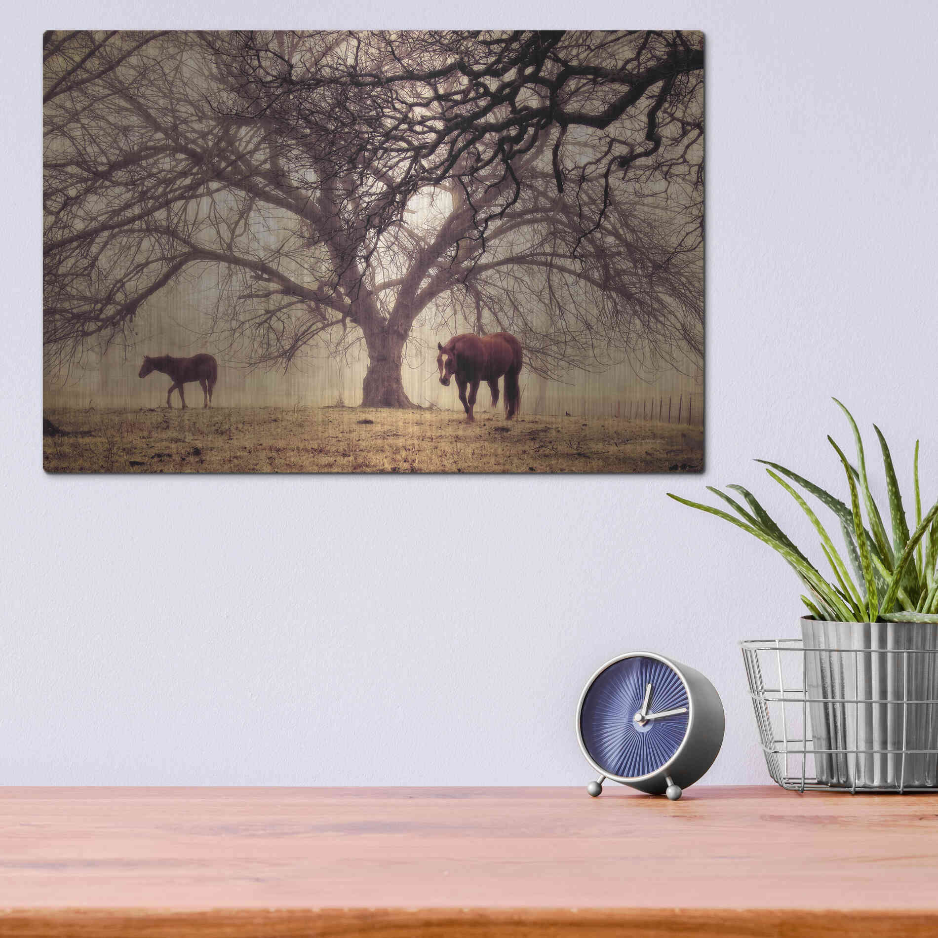 Luxe Metal Art 'Morning Calm II' by Debra Van Swearingen, Metal Wall Art,16x12