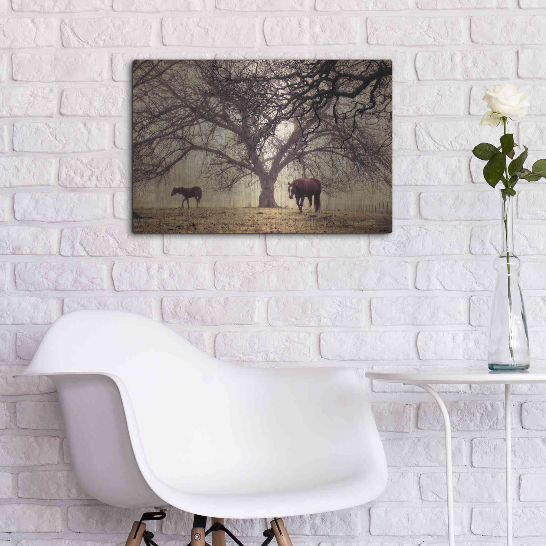 Luxe Metal Art 'Morning Calm II' by Debra Van Swearingen, Metal Wall Art,24x16