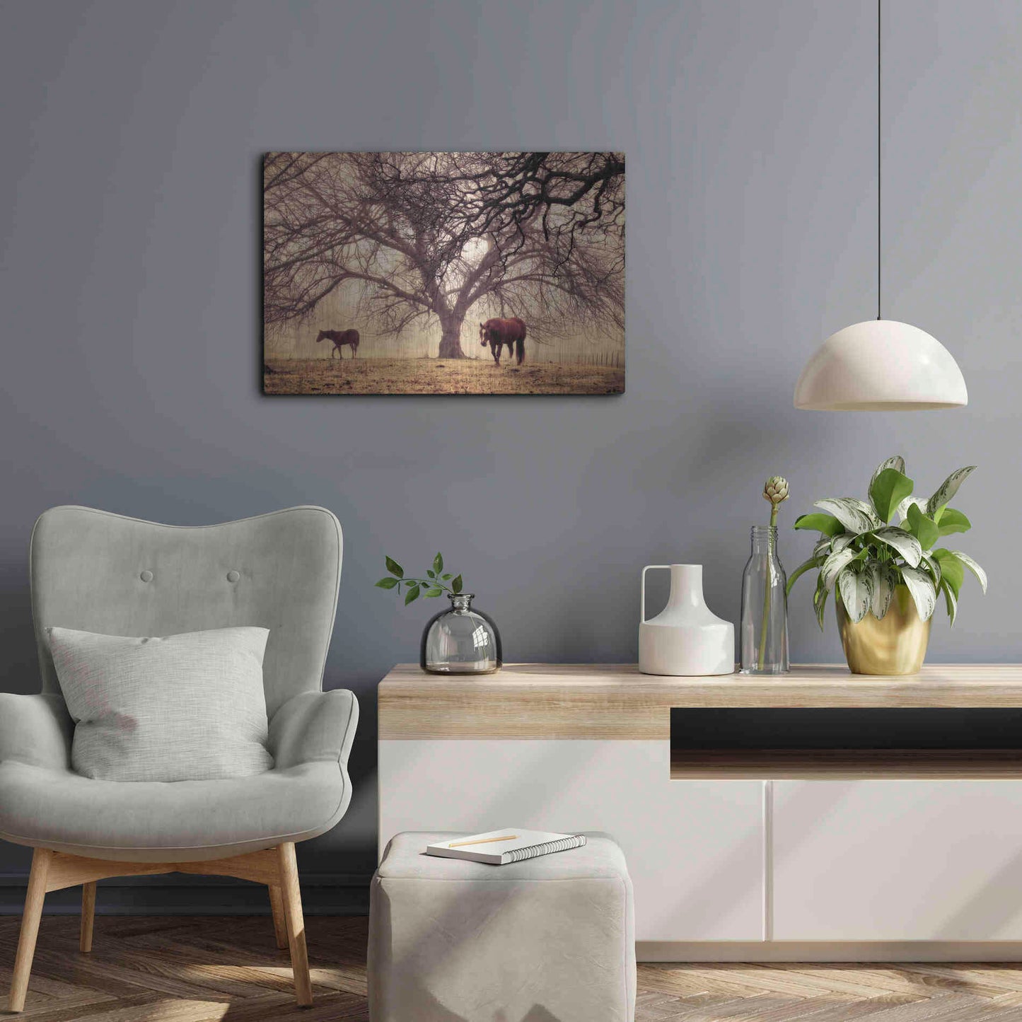 Luxe Metal Art 'Morning Calm II' by Debra Van Swearingen, Metal Wall Art,24x16