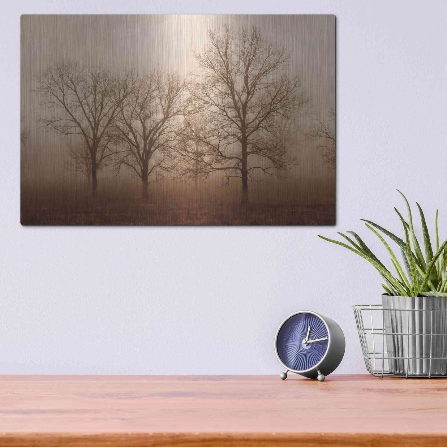 Luxe Metal Art 'Morning Calm III' by Debra Van Swearingen, Metal Wall Art,16x12