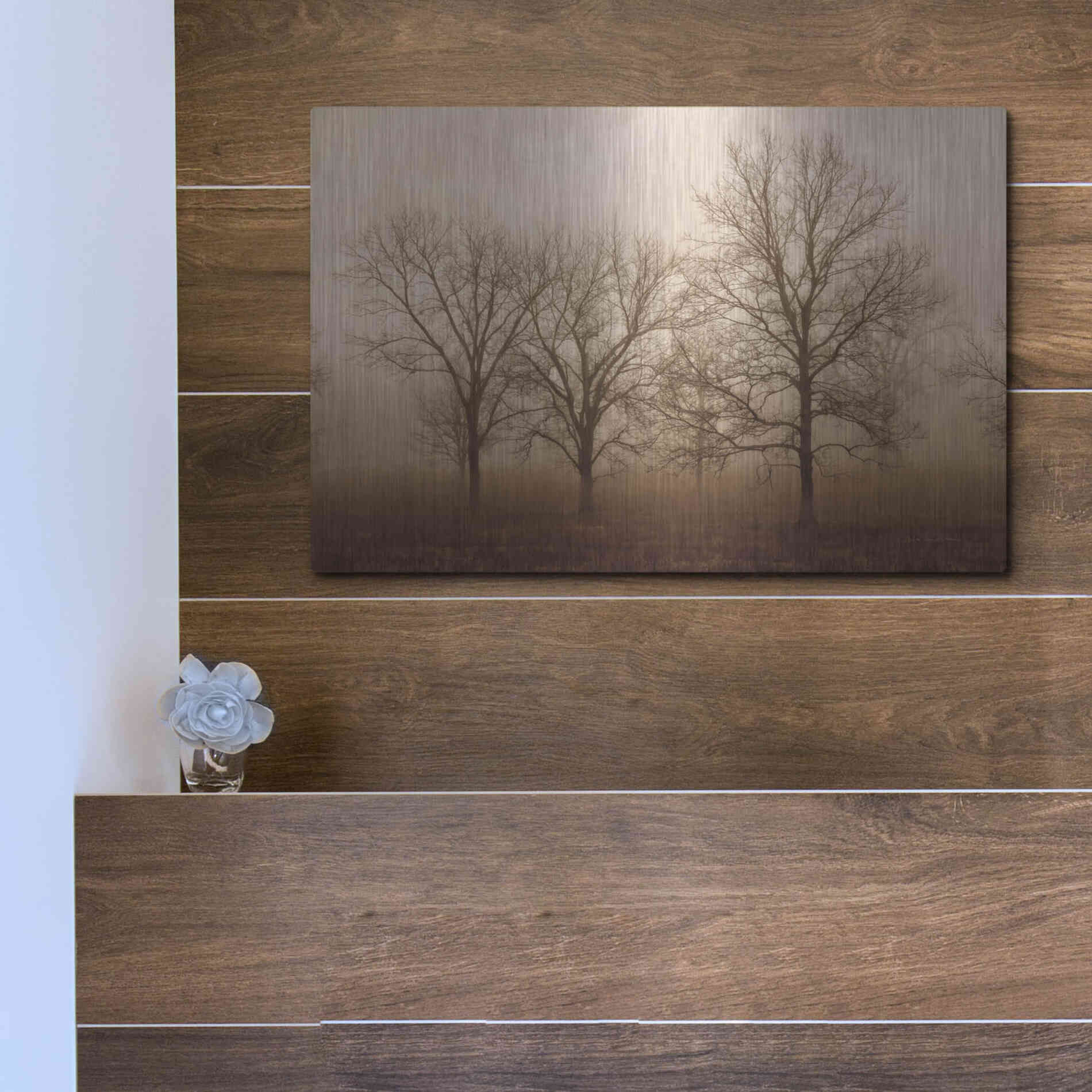Luxe Metal Art 'Morning Calm III' by Debra Van Swearingen, Metal Wall Art,16x12