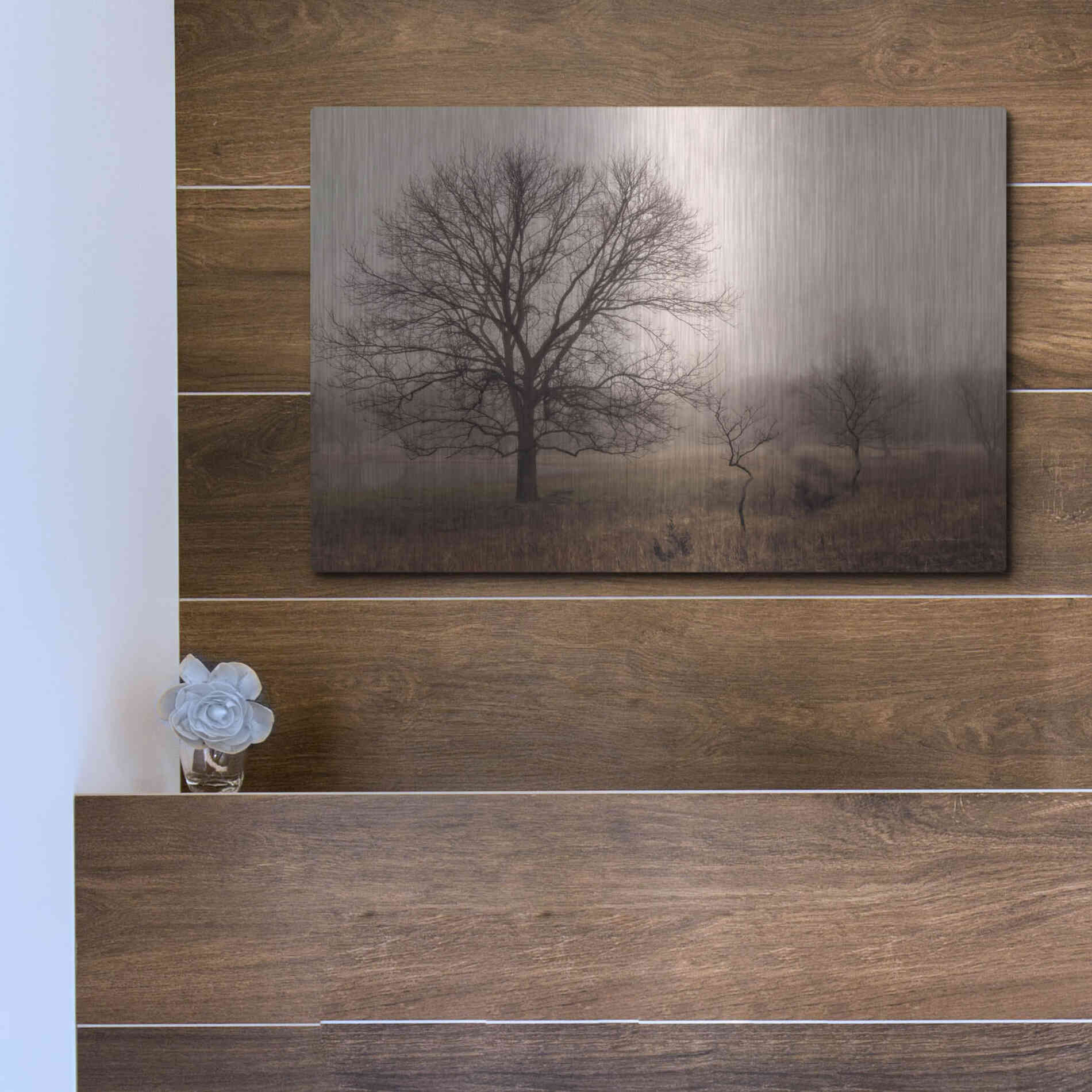 Luxe Metal Art 'Morning Calm IV' by Debra Van Swearingen, Metal Wall Art,16x12