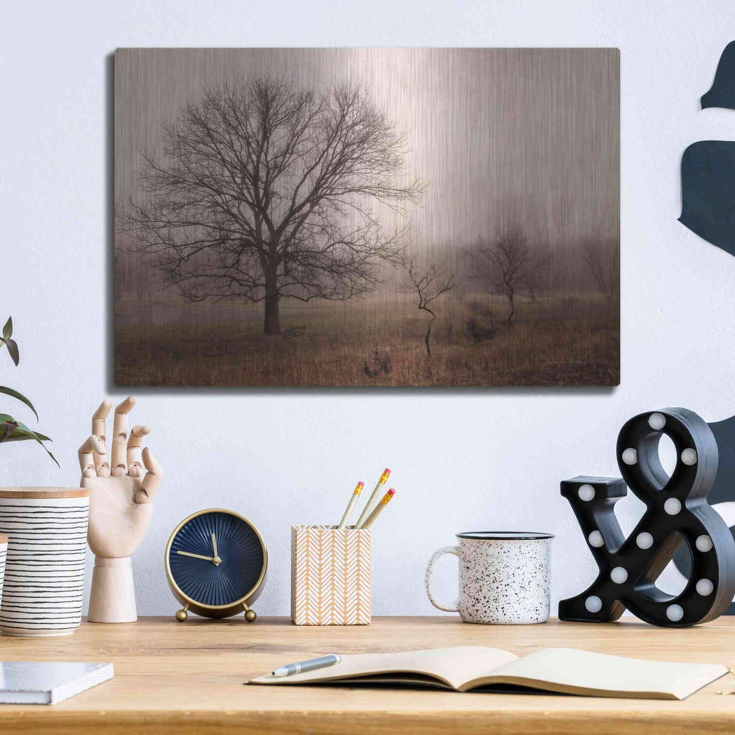 Luxe Metal Art 'Morning Calm IV' by Debra Van Swearingen, Metal Wall Art,16x12