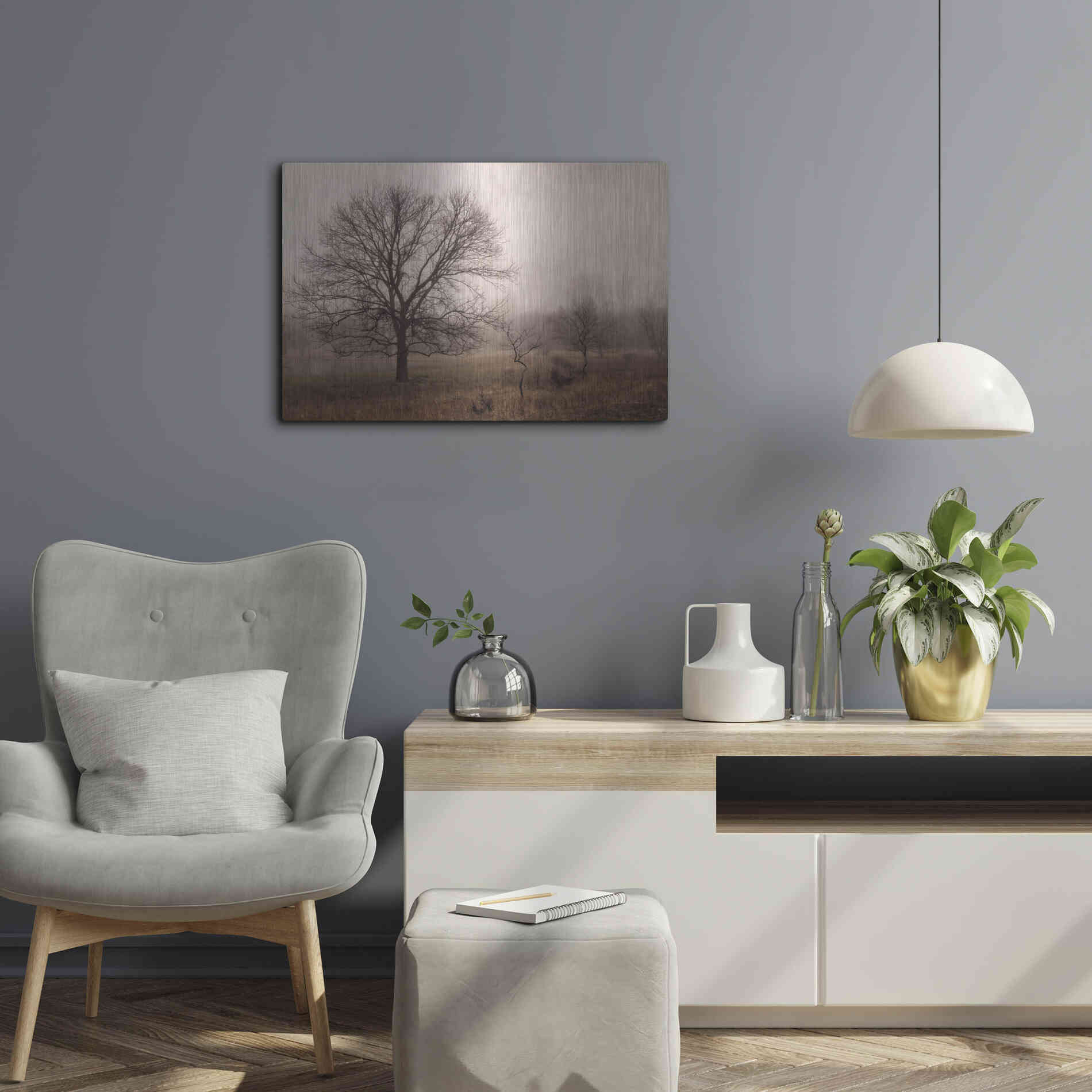 Luxe Metal Art 'Morning Calm IV' by Debra Van Swearingen, Metal Wall Art,24x16
