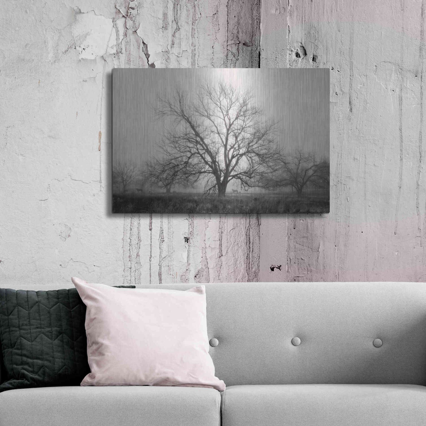 Luxe Metal Art 'Morning Calm I BW' by Debra Van Swearingen, Metal Wall Art,36x24