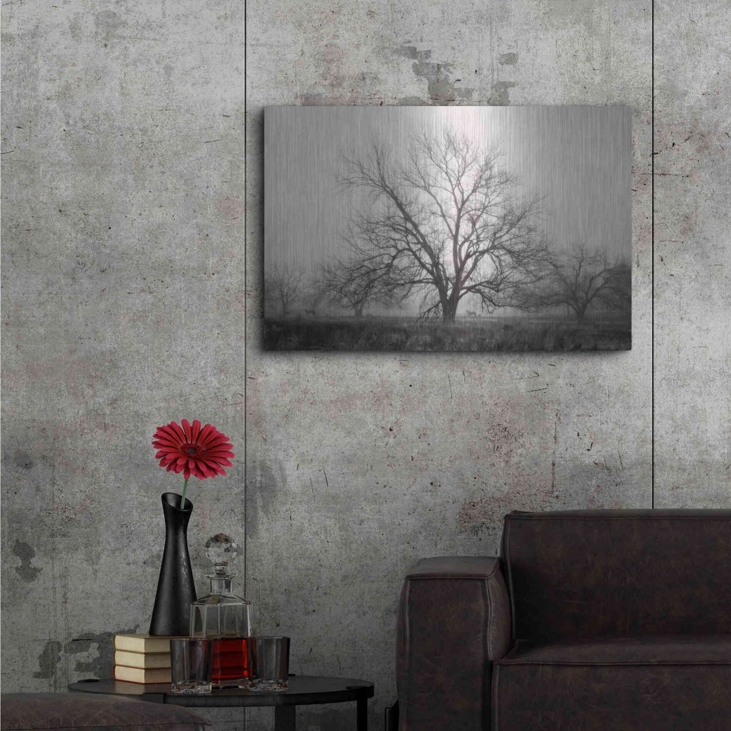 Luxe Metal Art 'Morning Calm I BW' by Debra Van Swearingen, Metal Wall Art,36x24