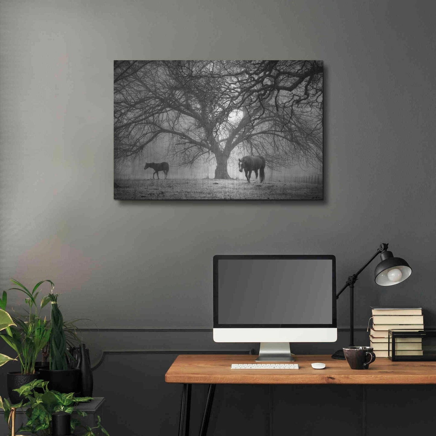 Luxe Metal Art 'Morning Calm II BW' by Debra Van Swearingen, Metal Wall Art,36x24