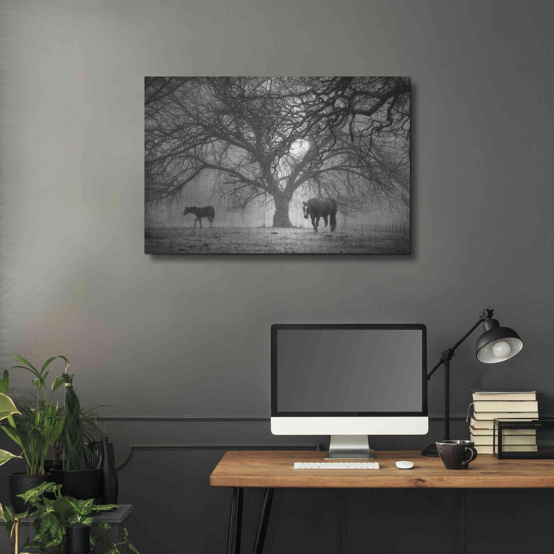 Luxe Metal Art 'Morning Calm II BW' by Debra Van Swearingen, Metal Wall Art,36x24